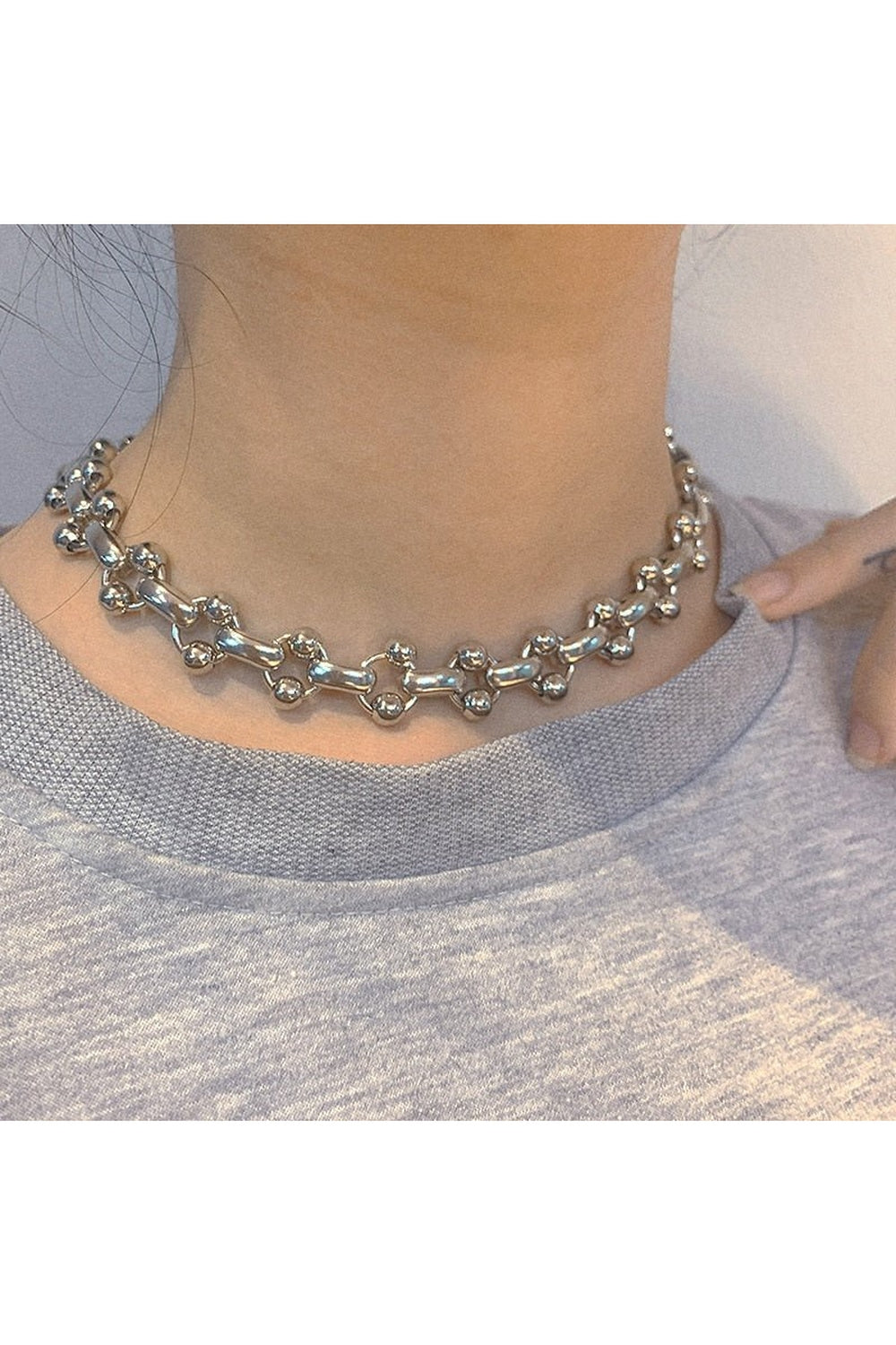 Punk Bone Chain Necklace