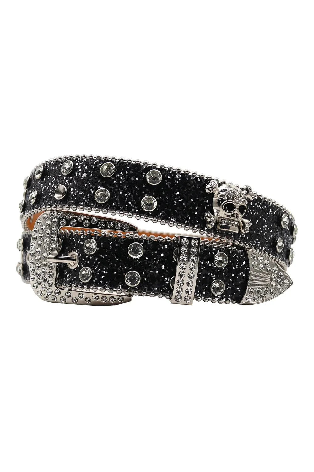 Punk Crystal Studded Western Cowboy Belt