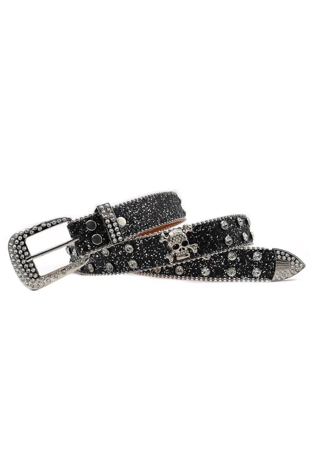 Punk Crystal Studded Western Cowboy Belt