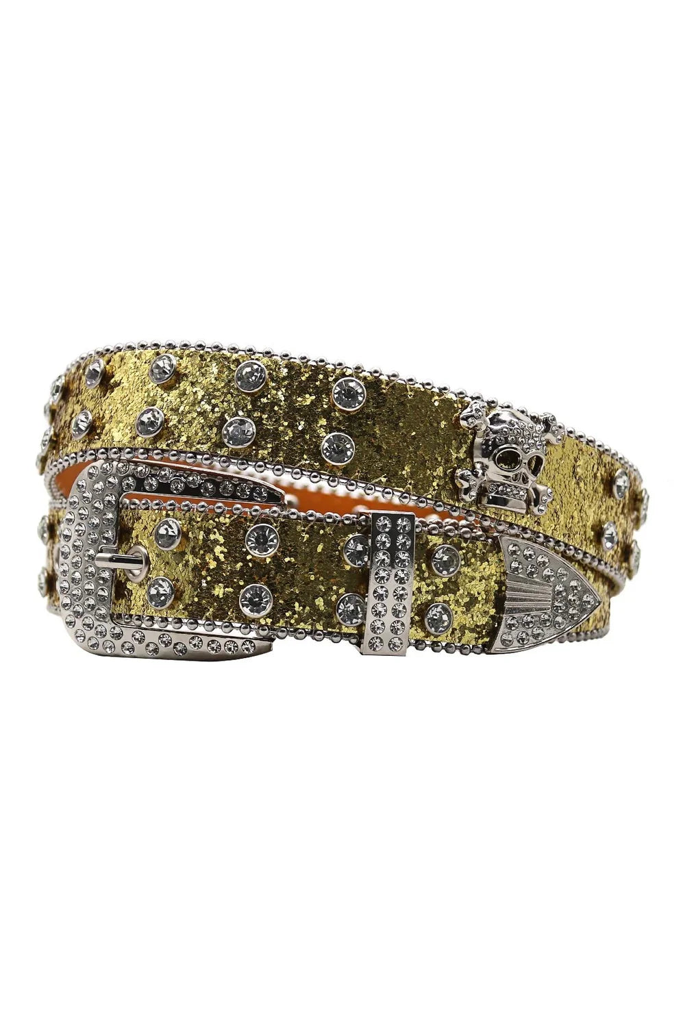 Punk Crystal Studded Western Cowboy Belt