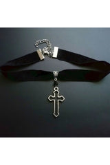 Punk Goth Cross Choker