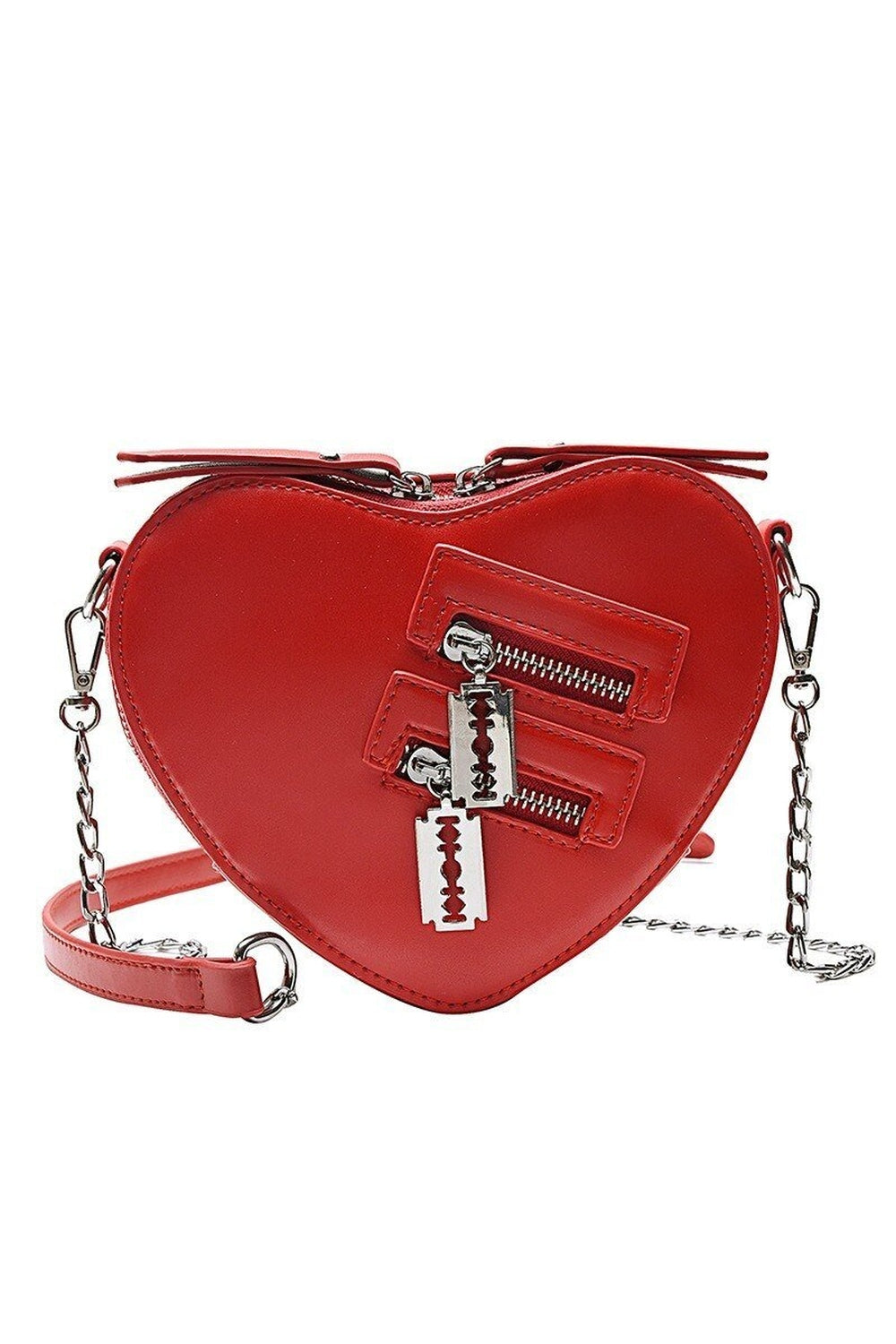 Punk Heart Blade Zipper Chain Bag