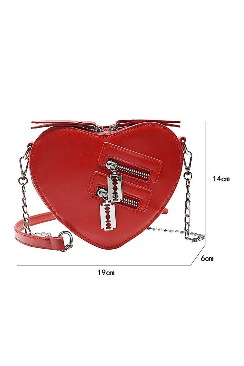 Punk Heart Blade Zipper Chain Bag