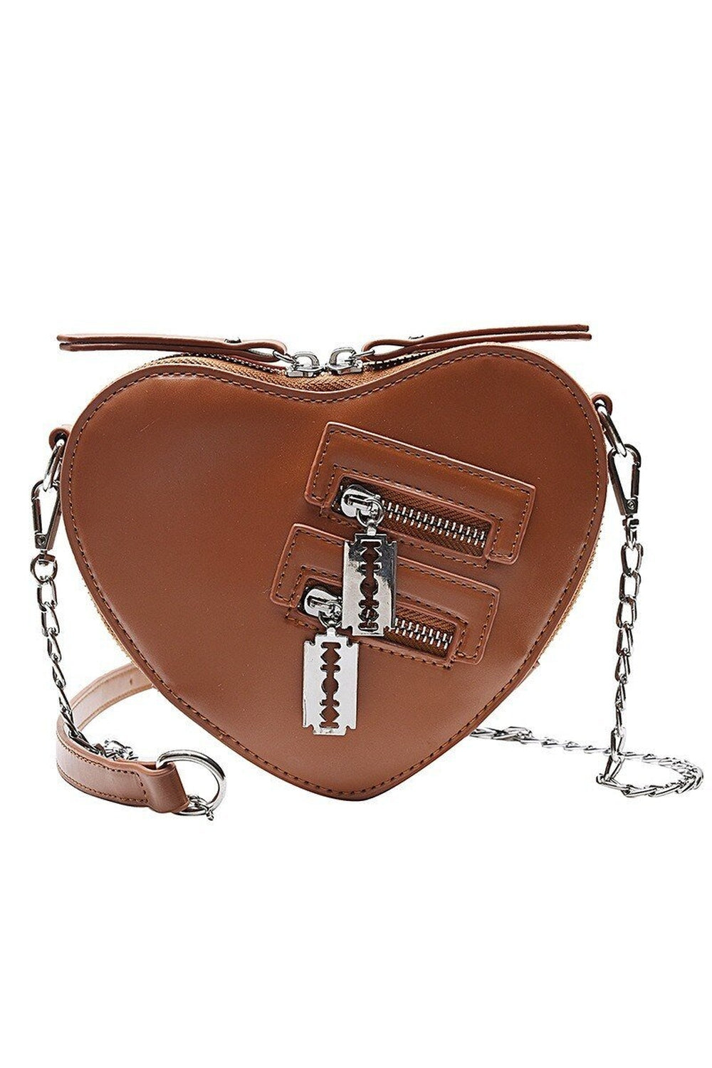 Punk Heart Blade Zipper Chain Bag