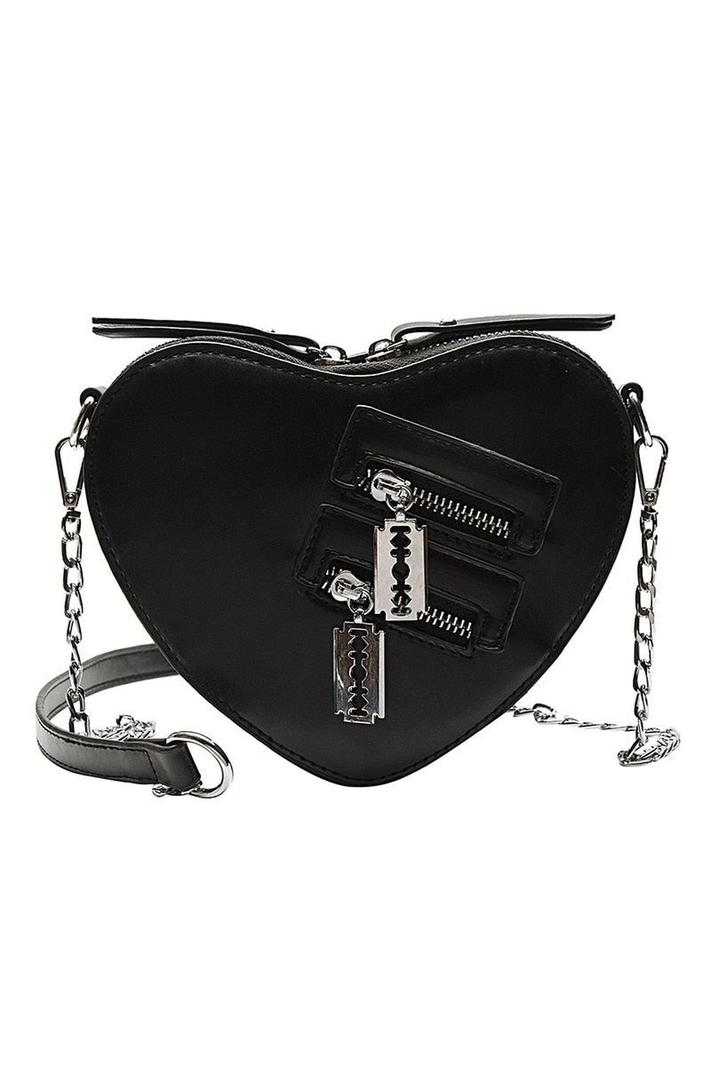 Punk Heart Blade Zipper Chain Bag