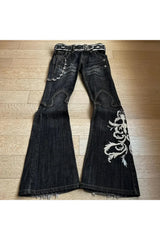 Fall Punk Hole Wide Jeans