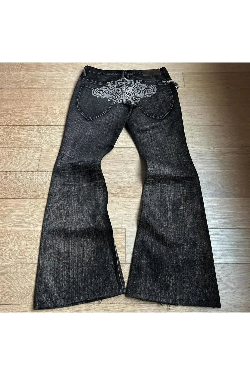 Fall Punk Hole Wide Jeans