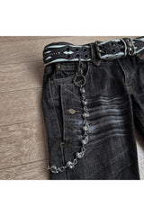 Fall Punk Hole Wide Jeans