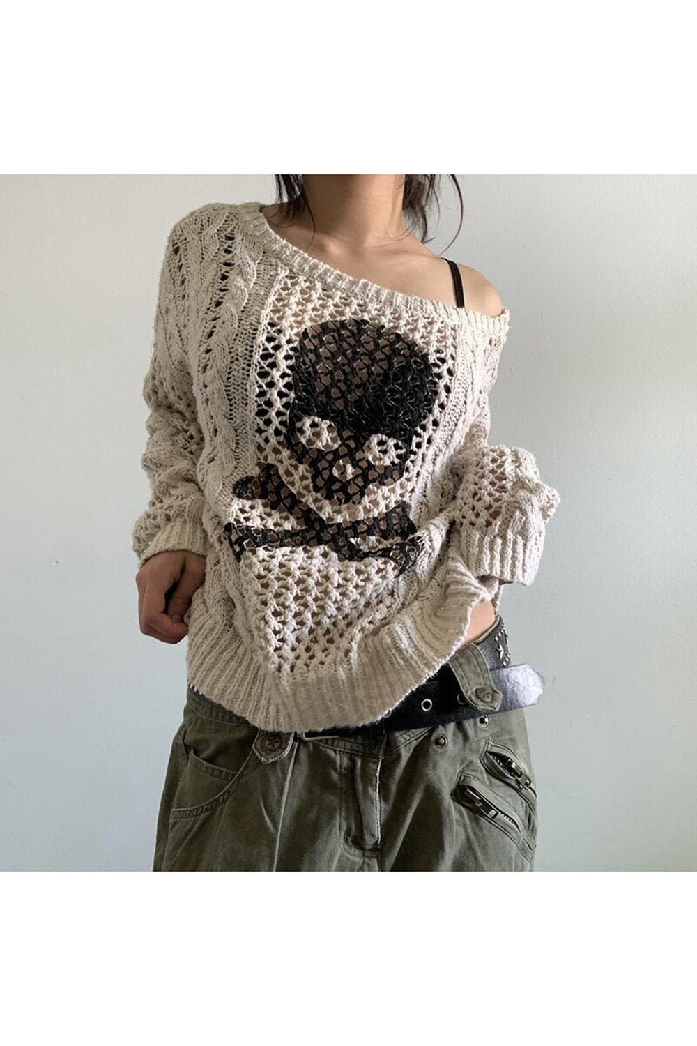 Fall Punk Hollow Out Knitted Sweater