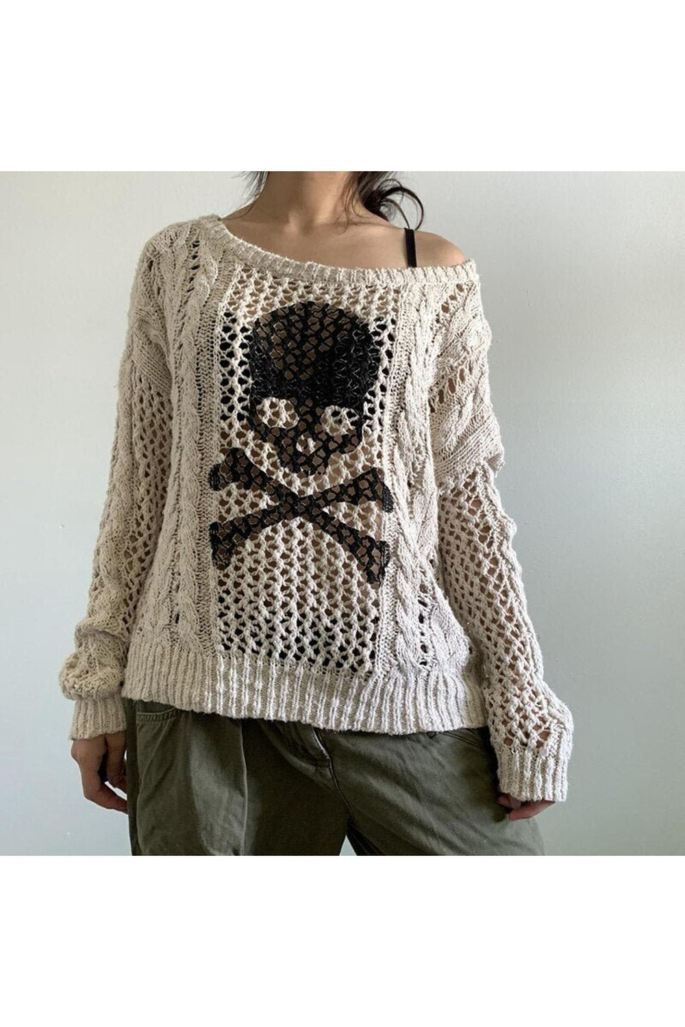 Fall Punk Hollow Out Knitted Sweater