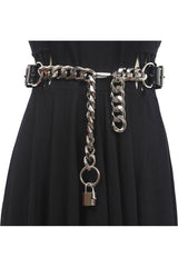 Punk Pu Leather Metal Chain Belt