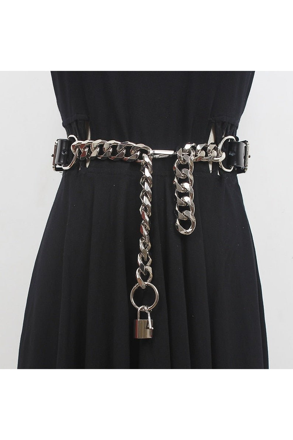 Punk Pu Leather Metal Chain Belt