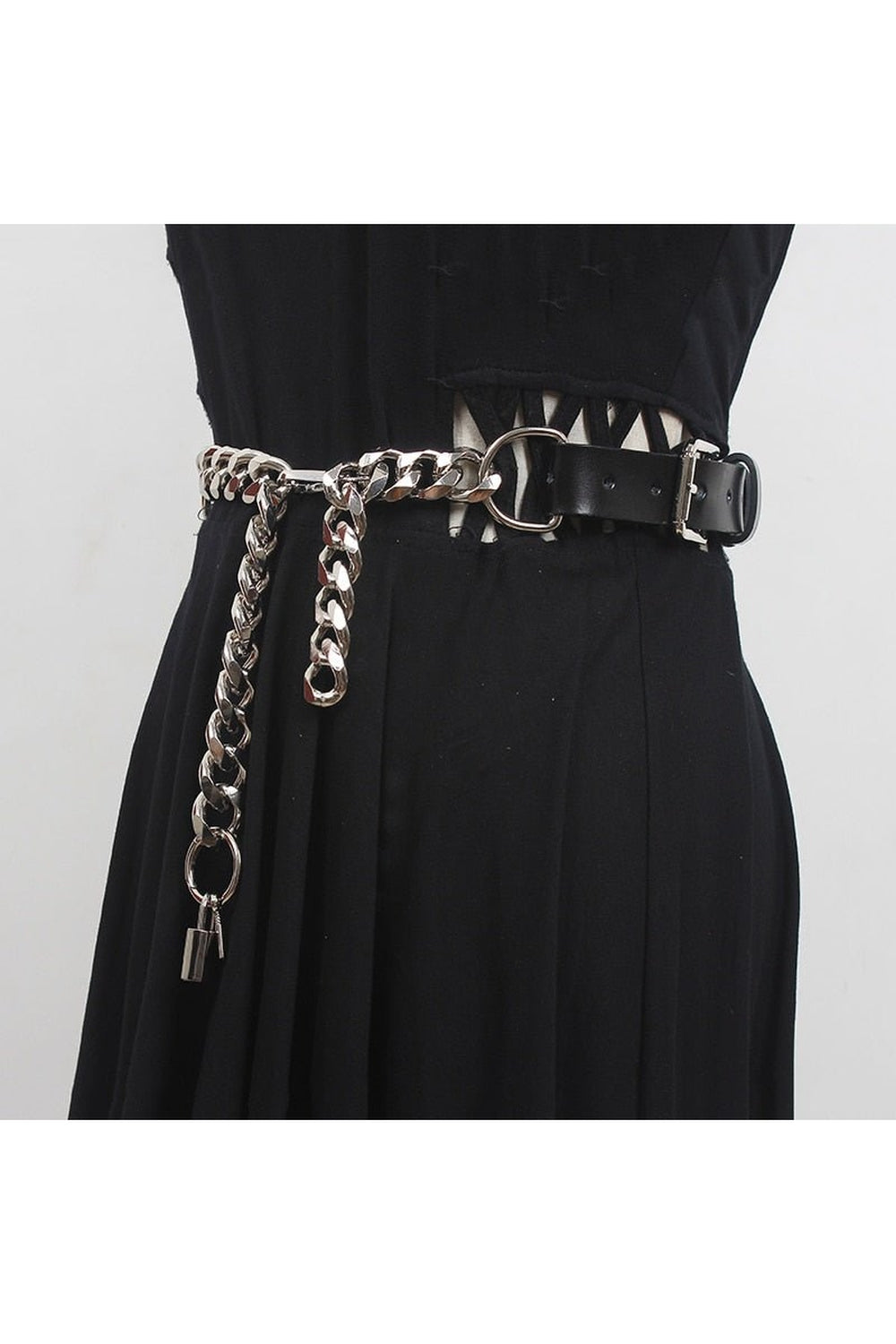 Punk Pu Leather Metal Chain Belt