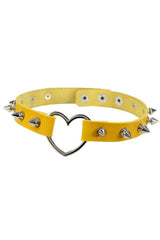 Punk Spiked Heart Choker