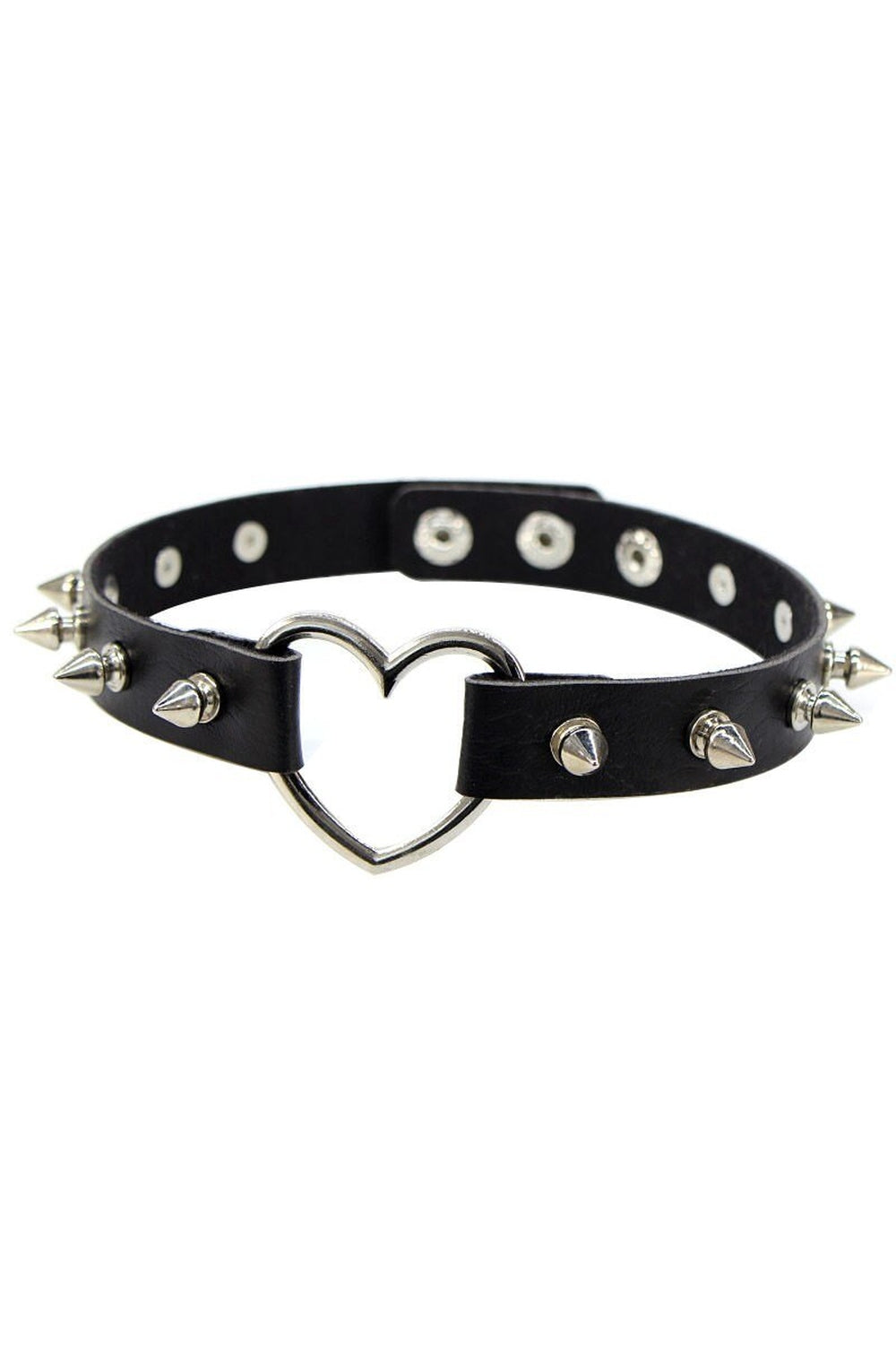 Punk Spiked Heart Choker