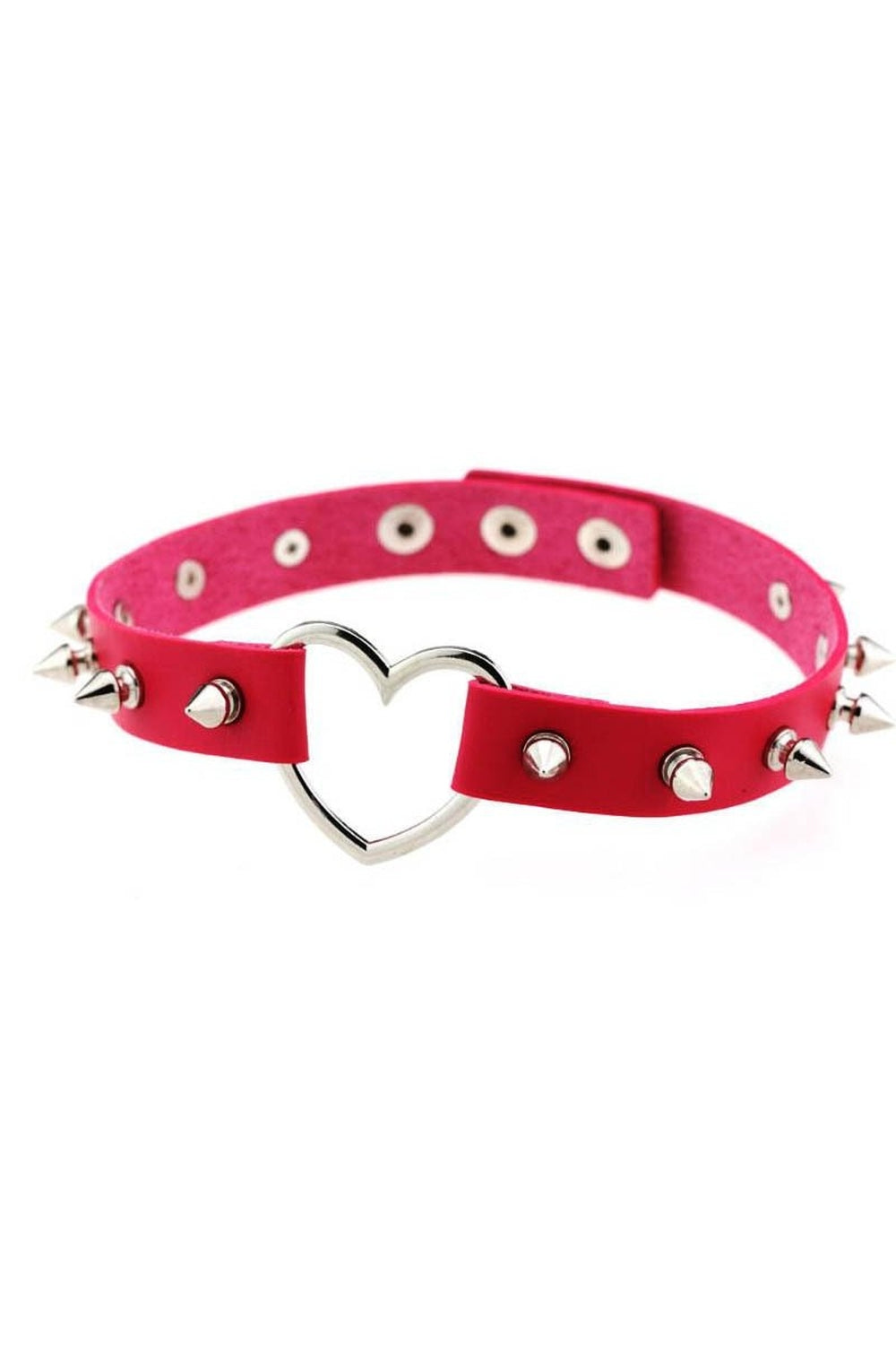 Punk Spiked Heart Choker