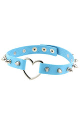 Punk Spiked Heart Choker