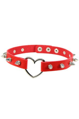 Punk Spiked Heart Choker