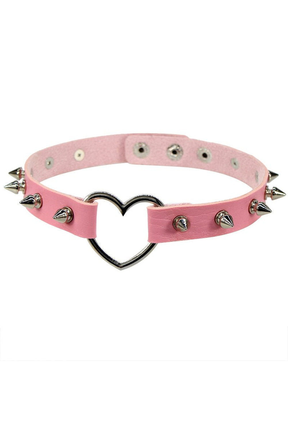 Punk Spiked Heart Choker