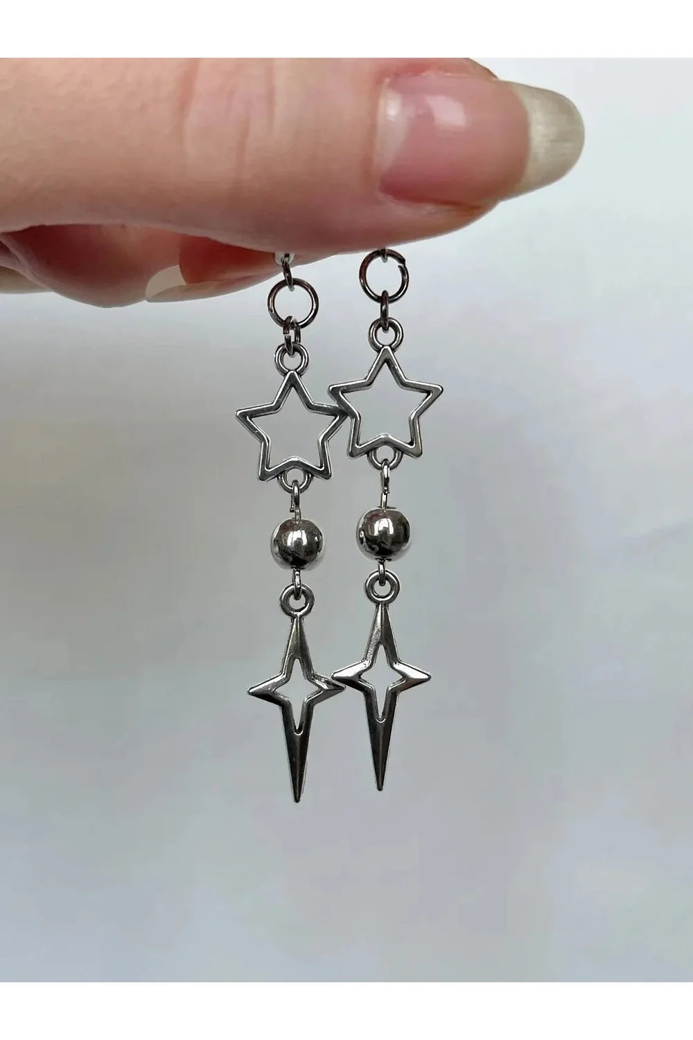 Punk Star Pendant Earhook Earrings