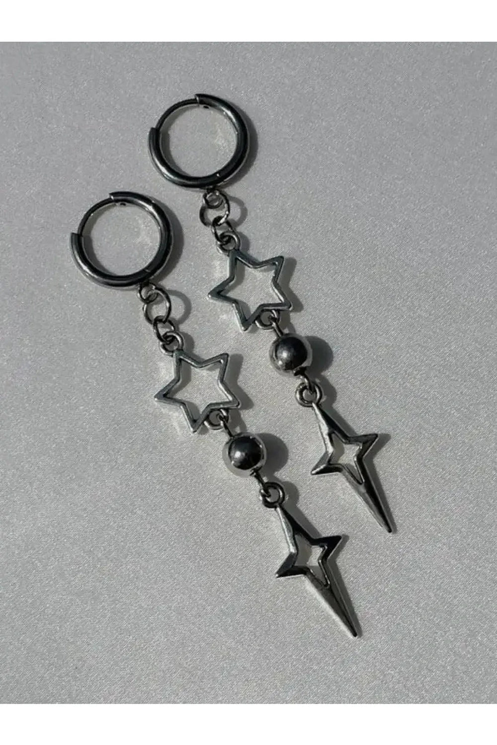 Punk Star Pendant Earhook Earrings