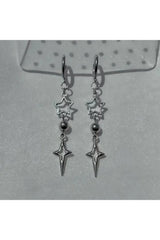 Punk Star Pendant Earhook Earrings