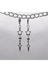 Punk Star Pendant Earhook Earrings