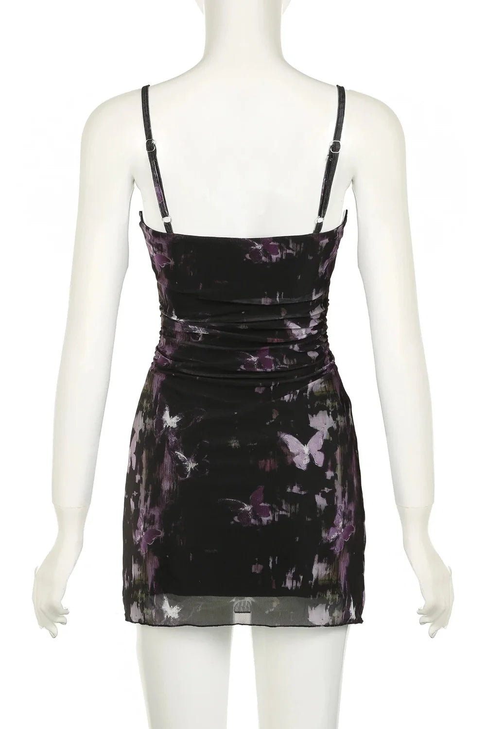 Purple Butterfly Lace Slip Dress