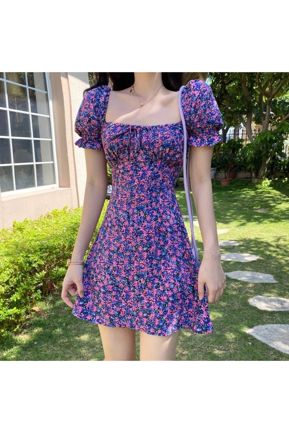 Purple Floral Dress