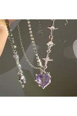 Purple Heart Pendant Necklace