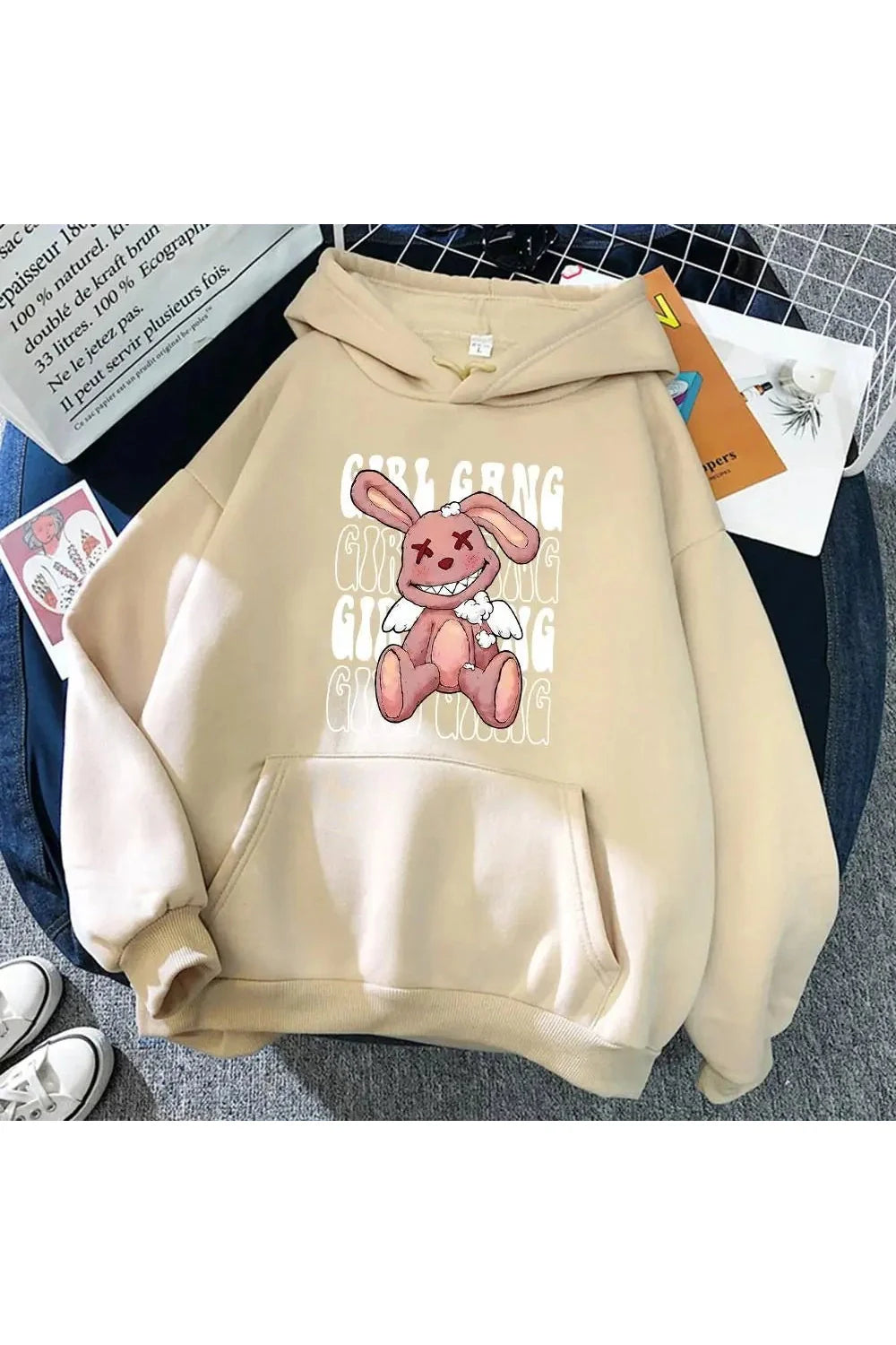 Fall Rabbit Doll Fleece Hoodie