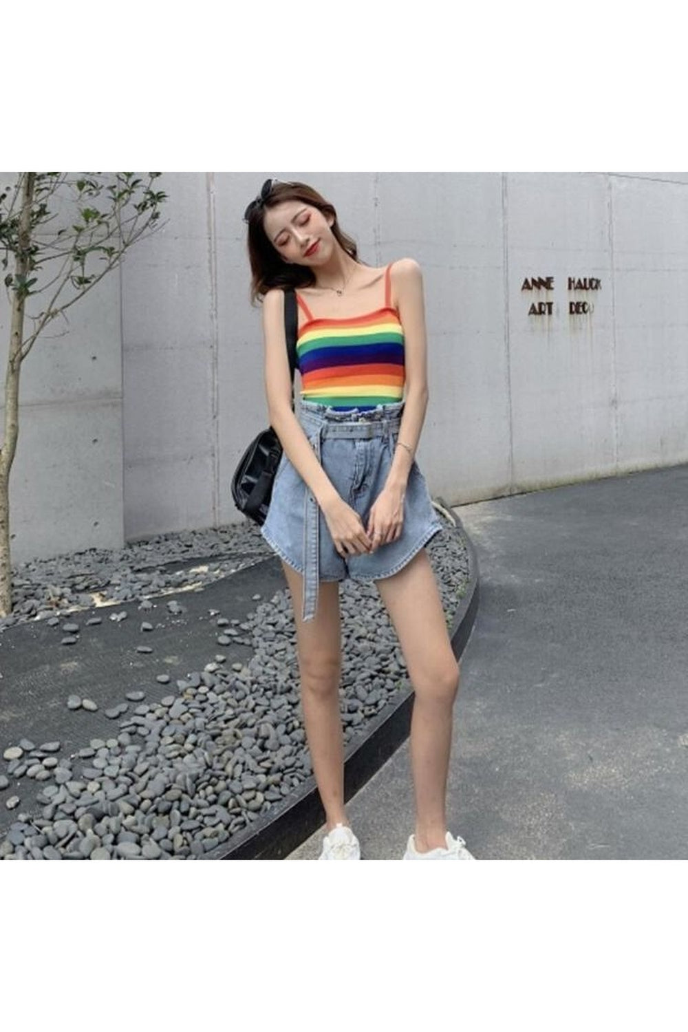 Rainbow Striped Crop Top