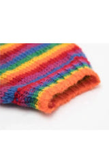 Rainbow Stripes Cropped Sweater