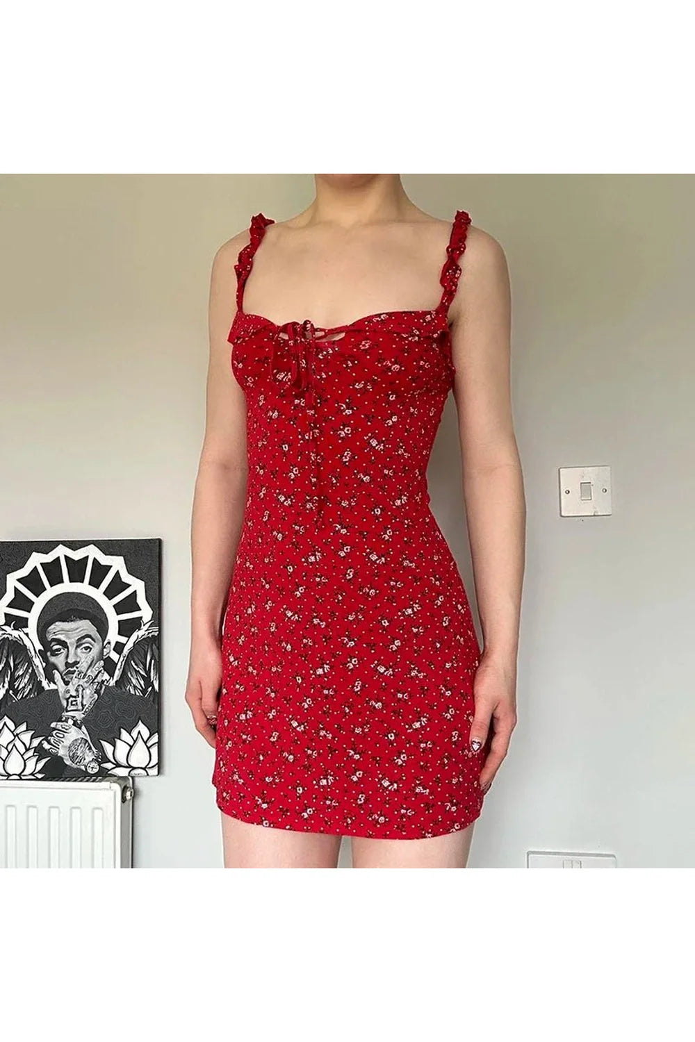 Red Floral Mini Sundress