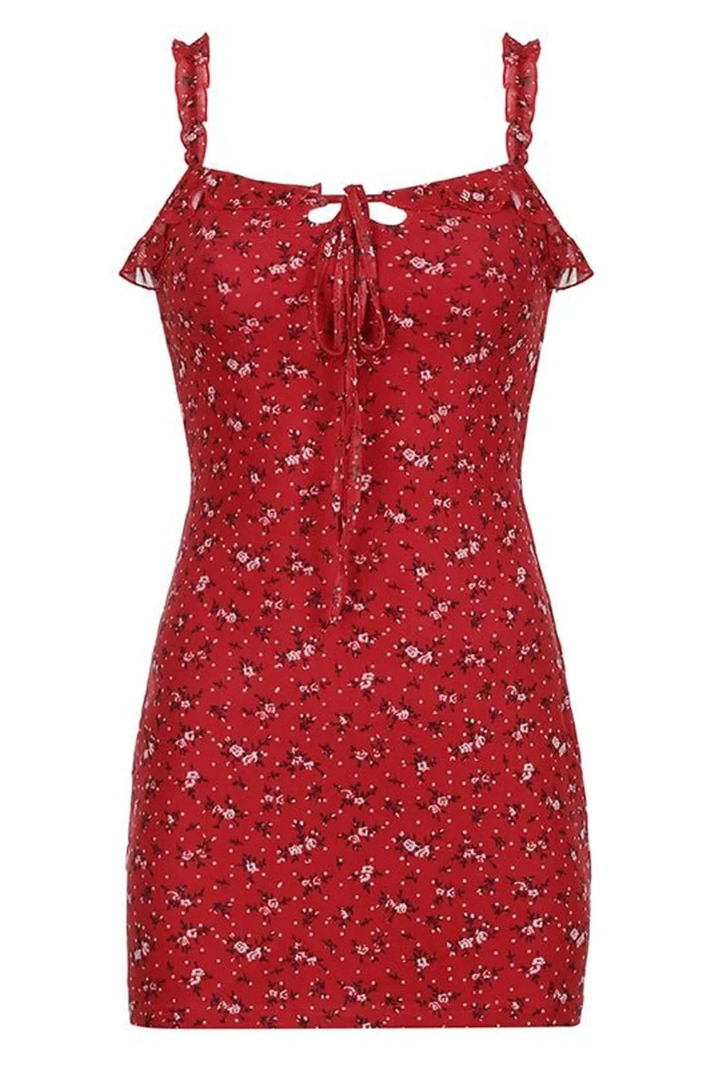 Red Floral Mini Sundress