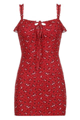 Red Floral Mini Sundress