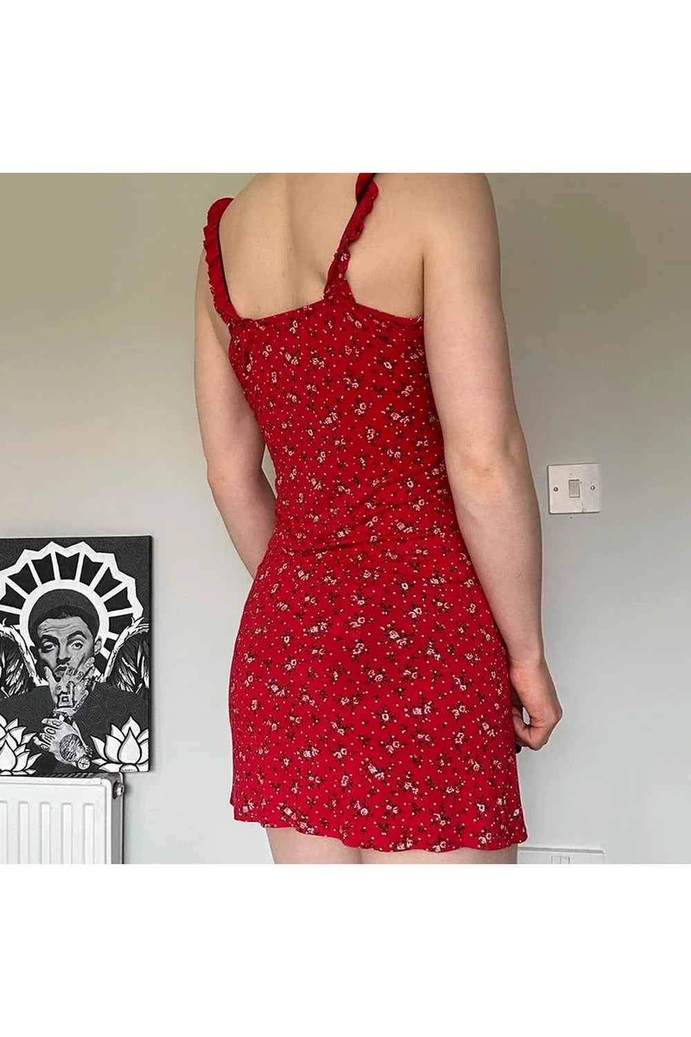 Red Floral Mini Sundress