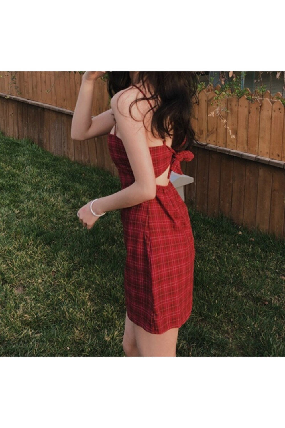 Red Plaid Retro Dress