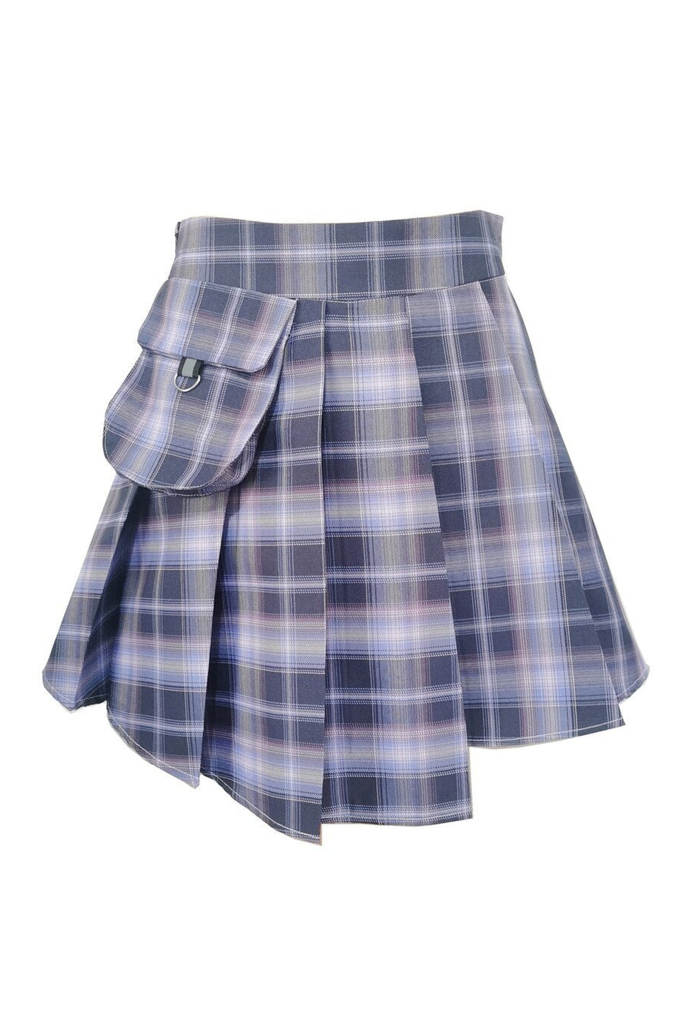 Red Tartan Button Mini Skirt