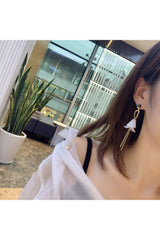 Retro Acrylic Tassel Long Earrings