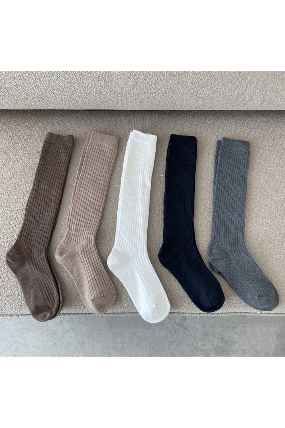 Retro Aesthetic Knit Cotton Long Socks