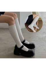 Retro Aesthetic Knit Cotton Long Socks