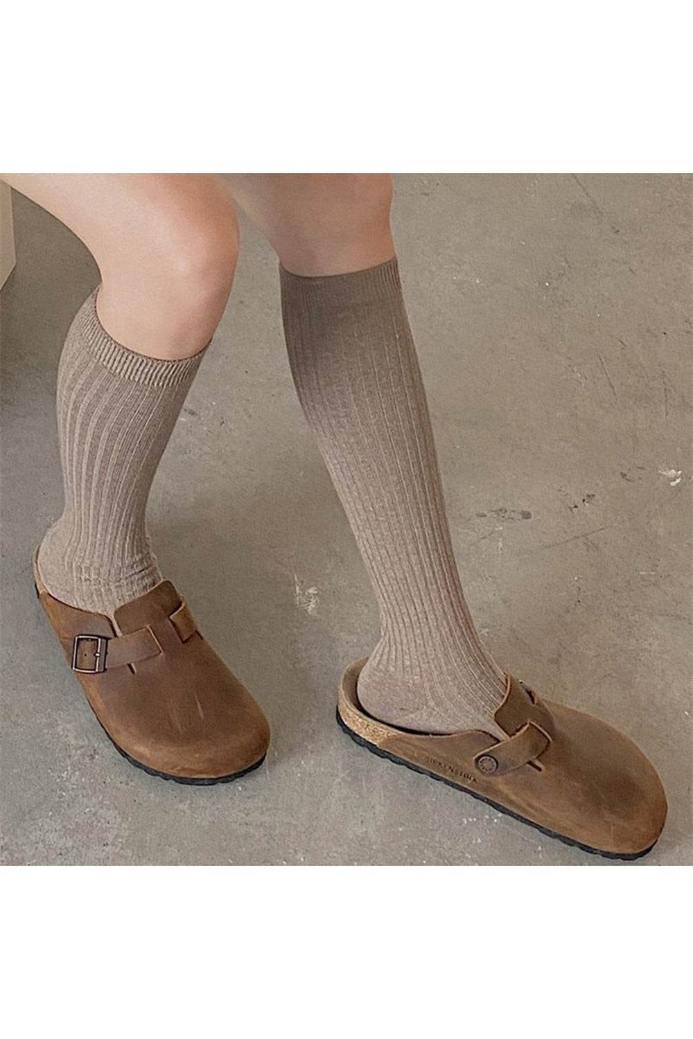 Retro Aesthetic Knit Cotton Long Socks