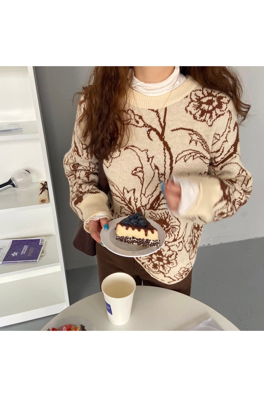 Fall Retro Aesthetic Knitwear Sweater