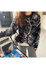 Fall Retro Aesthetic Knitwear Sweater