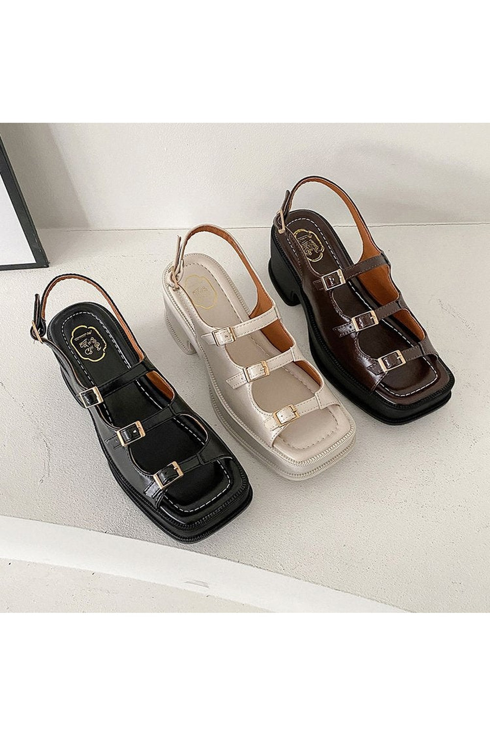 Retro Aesthetic Platform Sandals