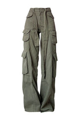 Retro Army Green Cargo Pants