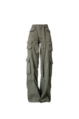 Retro Army Green Cargo Pants