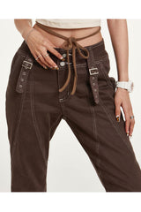 Fall Retro Brown High Waist Jeans