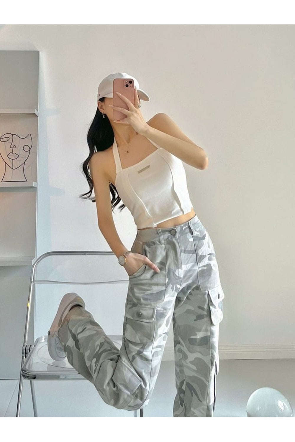 Retro Camouflage Cargo Pants